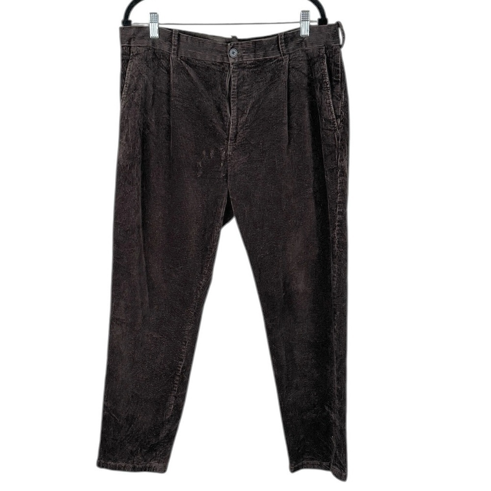 H&M Mens Chocolate Brown Corduroy Classic Casual Coupe Standard Pants Size 36x32